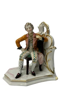 Antique German Volkstedt Ackermann & Fritze Porcelain Figurine Rococo - Picture 1 of 16