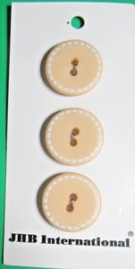 (3) JHB 3/4" BLANCO "COSIDO" BORDE PASTEL NARANJA PLÁSTICO 2 AGUJEROS BOTONES NOC-J7 - Imagen 1 de 3