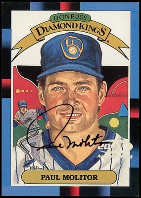 2001 Donruss 20º Aniversário Paul Molitor autógrafo #76/88 Diamond Kings - Imagem 1 de 2