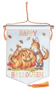 Happy Halloween (Flagge) XKG18 gezähltes Kreuzstich-Set - Bild 1 von 3