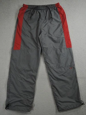 Pantalones Nike Para Hombre DE COLECCIÓN Gris Medio Rojo Swoosh Y2K Años 90 Forrados Cortavientos Pista Foto 1 de 4