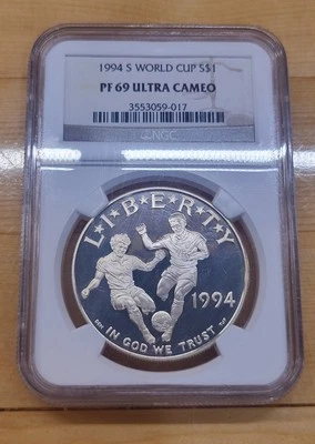 1994 S World Cup Silver Dollar $1 PF 69 Ultra Cameo, NGC - Image 1 of 3