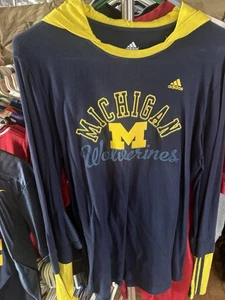 Michigan Wolverines Hoodie Herren M Navy Adidas NCAA Pullover - Bild 1 von 4