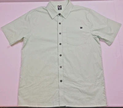 Camisa de vestir Neff abotonada manga corta para hombre verde talla mediana RN 101531 Foto 1 de 4
