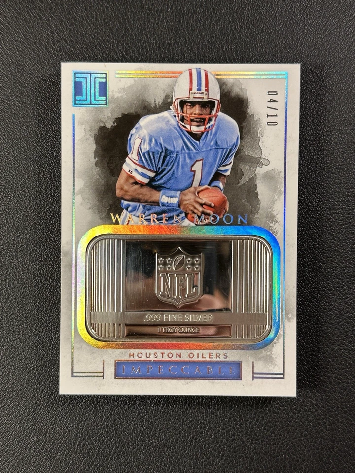 2016 Panini Impeccable #18 Warren Moon Silver Bar 4/10 - Image 1 of 1