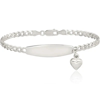 925 Sterling Silver Heart Charm ID Bracelet - Image 1 of 4