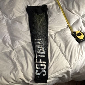 Justice BLACK Girls Size 10 Softball LOGO Leggings - Picture 1 of 9