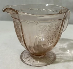 Pink creamer Anchor Hocking Mayfair Open Rose - Picture 1 of 5