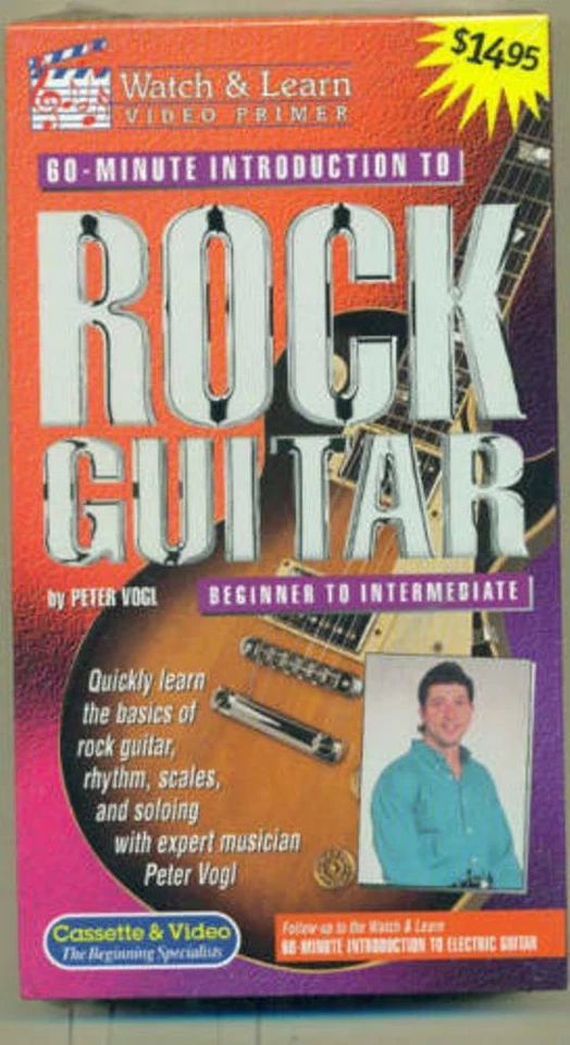 WATCH & LEARN ROCK GUITAR BEGINNER TO INTERMEDIATE BY PETER VOGL VHS - Image 1 of 1