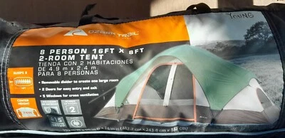 Ozark Trail 8-Person Tent 16' x 8' Floor Dimension 2 Rooms 5 Windows  - Image 1 of 3