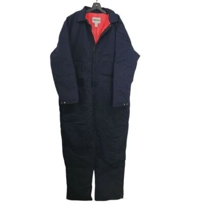 SteelGuard Aramark Navy Blue Insulated Coveralls With Red Lining Mens Size 2XL - Image 1 of 4
