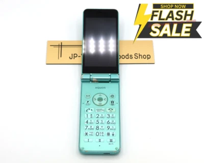 [D] SHARP AQUOS Keitai 2 601SH 602SH Light Green Flip phone Unlocked SIM Japan - Image 1 of 4