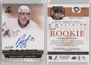 2011-12 Upper Deck The Cup Gold /37 Brian Strait #103 Rookie Auto RC