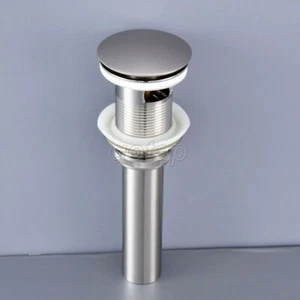 Gebürstetes Nickel Runde Kappe Pop UP Waschbecken Ablauf/Abfluss mit Überlauf Gsd071 - Bild 1 von 7