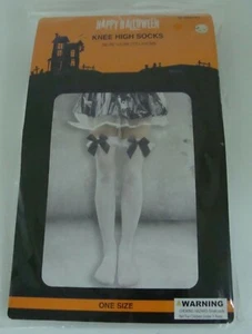 NIP Lace Garter w Black Ribbons and White Socks 29" Over the Knee High Momentum - Picture 1 of 4