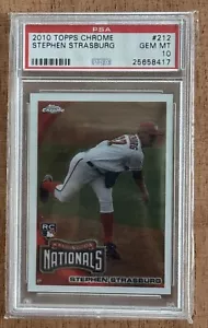 Stephen Strasburg PSA 10 GEM MINT RC Rookie Card 2010 Topps Chrome Nationals - Picture 1 of 2