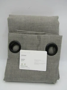 Pottery Barn Emery Grommet Cotton Lined Curtain Drape Gray 50 x 96" #Q28 - Picture 1 of 5