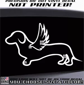 Calcomanía de vinilo pegatina Dachshund Angel Dog ventana coche camión perro caliente Wiener mamá papá - Imagen 1 de 4