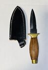 Fixed Blade Knife Dagger Double Edge Blades Leather Belt Sheath Holder Vintage