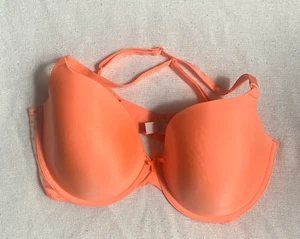 Victoria Secret Demi Demi Buste Orange 38DD Polka Dot Sheer Back - Picture 1 of 6