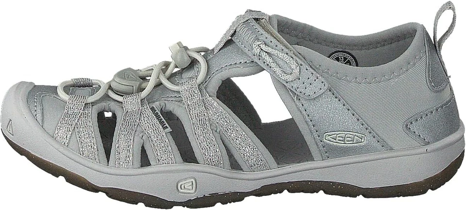KEEN Kid's Moxie Closed Toe Casual Sandal Silver 13 US Size Rubber/Leather OEM — 第 1/4 张图片