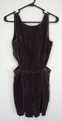 Mameluco corto sin mangas de terciopelo púrpura oscuro talla 4 TOPSHOP Foto 1 de 4