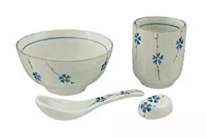 Set regalo 4 pz ciotole di riso giapponesi - include ciotola, cucchiaio, riposo bacchette + tazza da tè - Foto 1 di 2