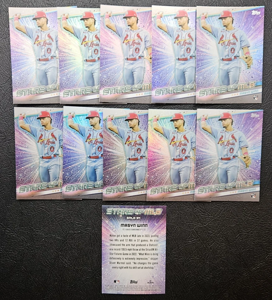 2024 Topps Series 2 Masyn Winn #SMLB-54 Rookie 11 Card Lot - Cardinals - Image 1 of 3