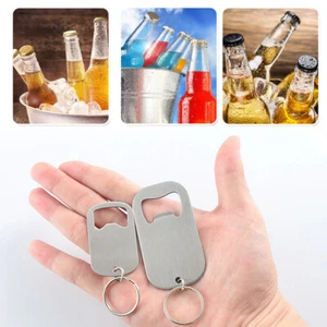Bottle Opener S/L Keychains Silver Cap Remover Stainless Steel Home Hotel Beer - Picture 1 of 13