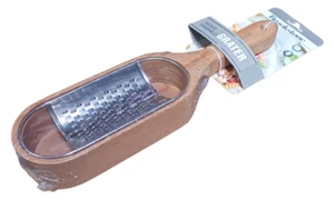 Brookstone Holz Hand Käsereibe Behälter Edelstahl Neu - Bild 1 von 13