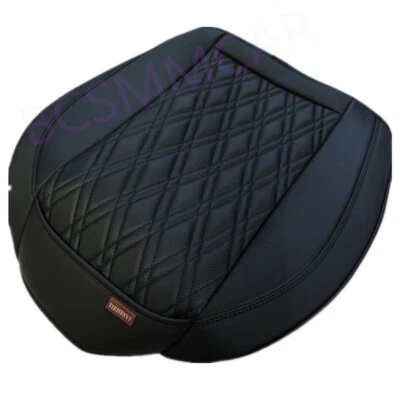 Funda de asiento de cuero protector de cojín de asiento individual antideslizante accesorio interior de coche Foto 1 de 4