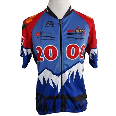 Camiseta de ciclismo Pactimo para hombre talla mediana raglán recaudación de fondos grupo salud MS ciclismo Foto 1 de 4