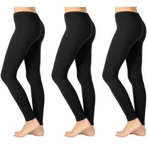 3 Women Workout Ankle Leggings Women Buttery Soft Yoga Walk Pants Black Stretch - Picture 1 of 1