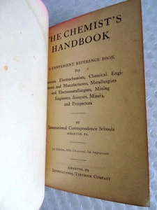 tHE CHEMIST’S HANDBOOK 1912 ENCYCLOPEDIA REFERENCE CHEMISTRY HC BOOK neocurio - Picture 1 of 16