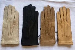 Edle Lederhandschuhe Handschuhe Damen echtes Wildschweinleder - Picture 1 of 9