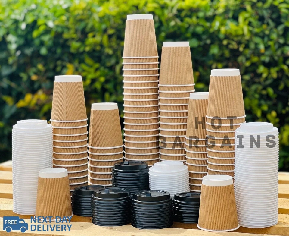 Disposable Coffee Cups Paper Cups Kraft Cups For Hot Drinks Triple Layer Cups - Image 1 of 4