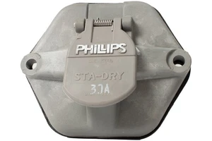 Phillips Trailer Socket SAE-J5606 12V 30A 5 Ground Circuit Capacity Model 16-763 - Picture 1 of 4
