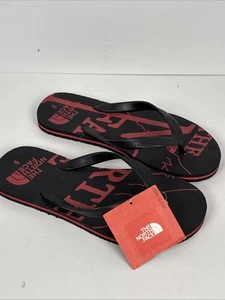 THE NORTH FACE Men’s Flip Flops Black Red All Over Pattern Size 9 NWT - Picture 1 of 8