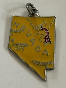 Dije estatal vintage esmaltado plateado Nevada - Imagen 1 de 3