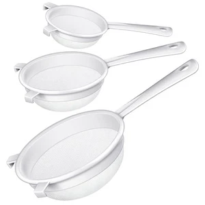 3 Pcs Plastic Nylon Mesh Strainer Colander with Handle Double Ear Fine Food M... - Picture 1 of 7