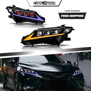 USED Devil's Eye LED Headlight For Toyota Camry 2018-2024 Sequential Front Lamps - Picture 1 of 20