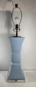Ethan Allen Glasboden groß formschön babyblau Keramiklampe 32 Zoll - Bild 1 von 10