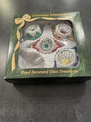 4 DE COLECCIÓN 1992 PIRÁMIDE NAVIDAD VIDRIO ADORNOS LÁGRIMA SANGRÍA CAJA ORIGINAL Foto 1 de 3