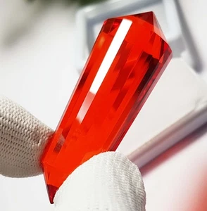 Orange Topaz Pencil Cut Gemstone: 153 Ct Pendant 20x15x58mm - Picture 1 of 9