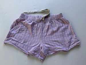 VICTORIA'S SECRET SLEEP SHORTS  Sz MEDIUM Pink Lilac GOLD STRIPE Cotton Blend ￼ - Picture 1 of 5