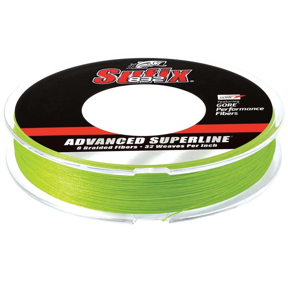 Suffix 832 Fishing Line Braid 30 LB 150 Yds Neon Lime Sufix Superline