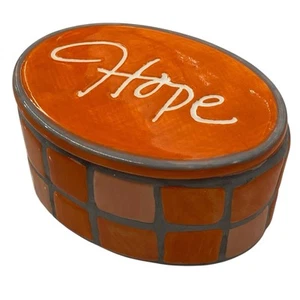 COYNE'S & CO Art From The Heart MARIANNE RICHMOND Orange HOPE Trinket Box 2003 - Picture 1 of 3