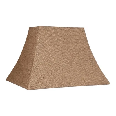Pantalla de lámpara rectangular de arpillera natural 14" X 10” altura Grannycore Cottagecore Boho Foto 1 de 4