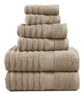 Set Asciugamani Bagno - Morbidi e Assorbenti, A Costine, 100% Cotone Asciugamani Bagno,... - Foto 1 di 7