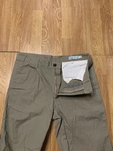 Epaulet Pants Mens 33 Khaki Green Slim Fit Chinos Made in Los Angeles Casual - Picture 1 of 12